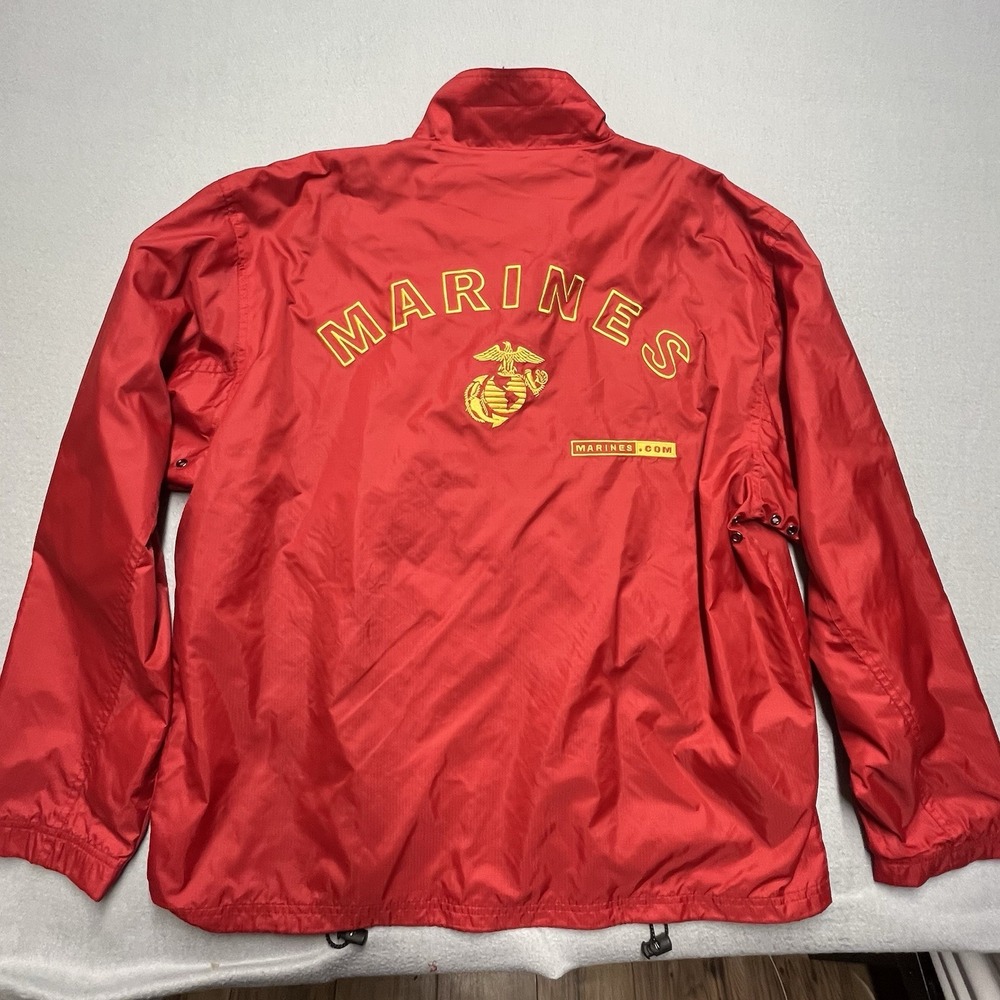 Vintage‎ Weatherproof Mens Red US Marines Zip Down Windbreaker Jacket Size Large - Picture 10 of 11